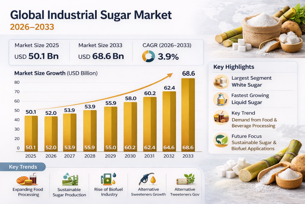 Global industrial sugar market forecast 2026-2033