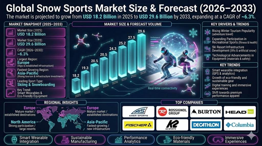 The snow sports market is a key segment of the global sports, outdoor recreation, and tourism industry.