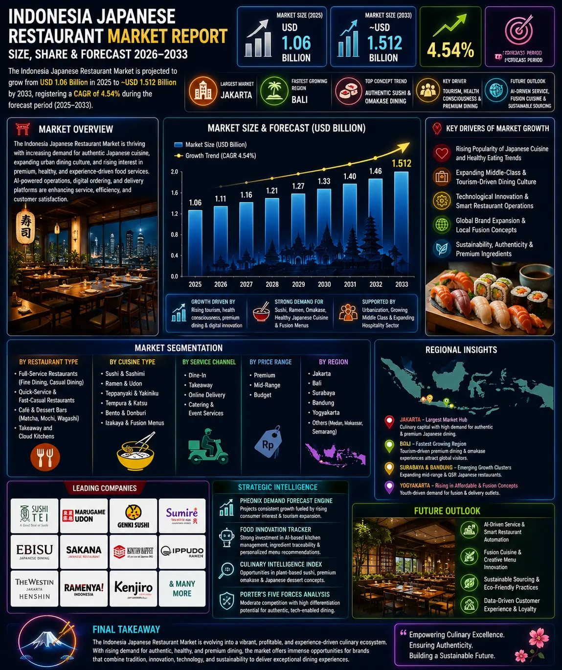 Indonesia Japanese Restaurant Market Report, Size & Forecast 2026 - 2033