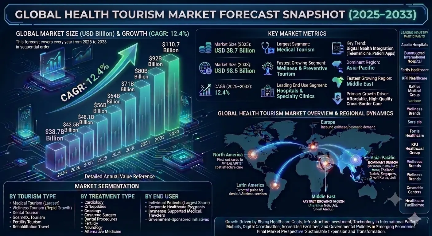 Global Health Tourism Market Size and Share Analysis 2026-2033