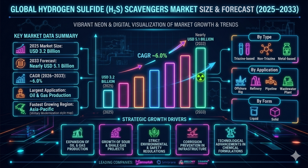 The hydrogen sulfide scavengers market operates as a specialized segment within the oilfield chemicals and gas treatment industry.