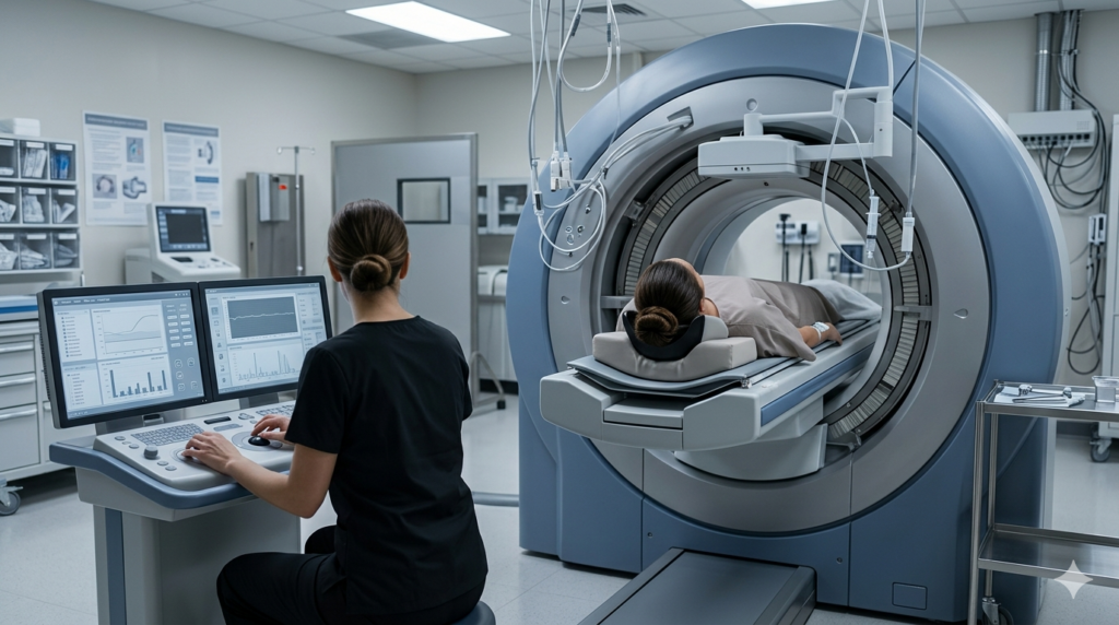 The Molecular Imaging & Nuclear Diagnostics segment covers the development, production, regulatory approval, and clinical application of imaging systems and radiopharmaceuticals used to visualize, measure, and analyze biological processes at the molecular and cellular levels within the human body.