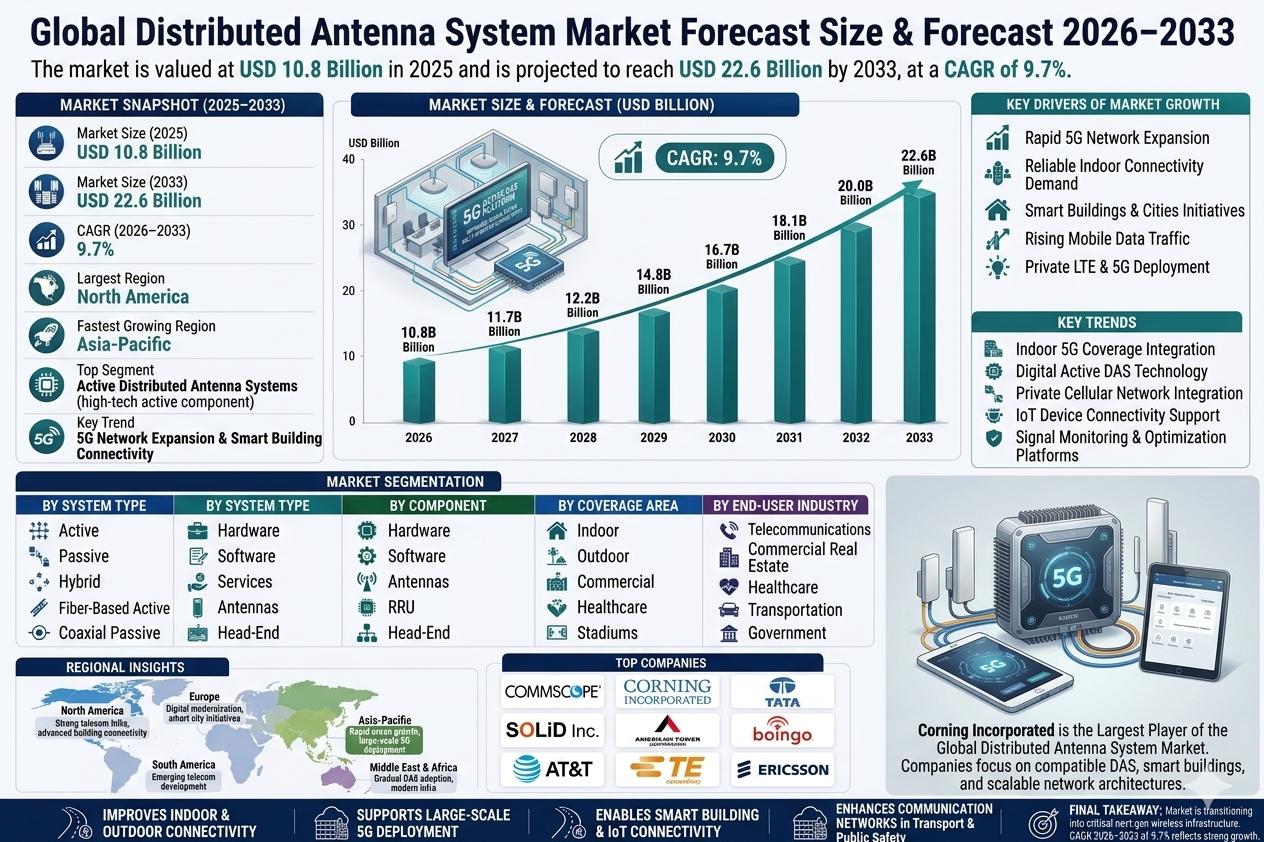 Global Distributed Antenna System Market size and share Analysis 2026-2033