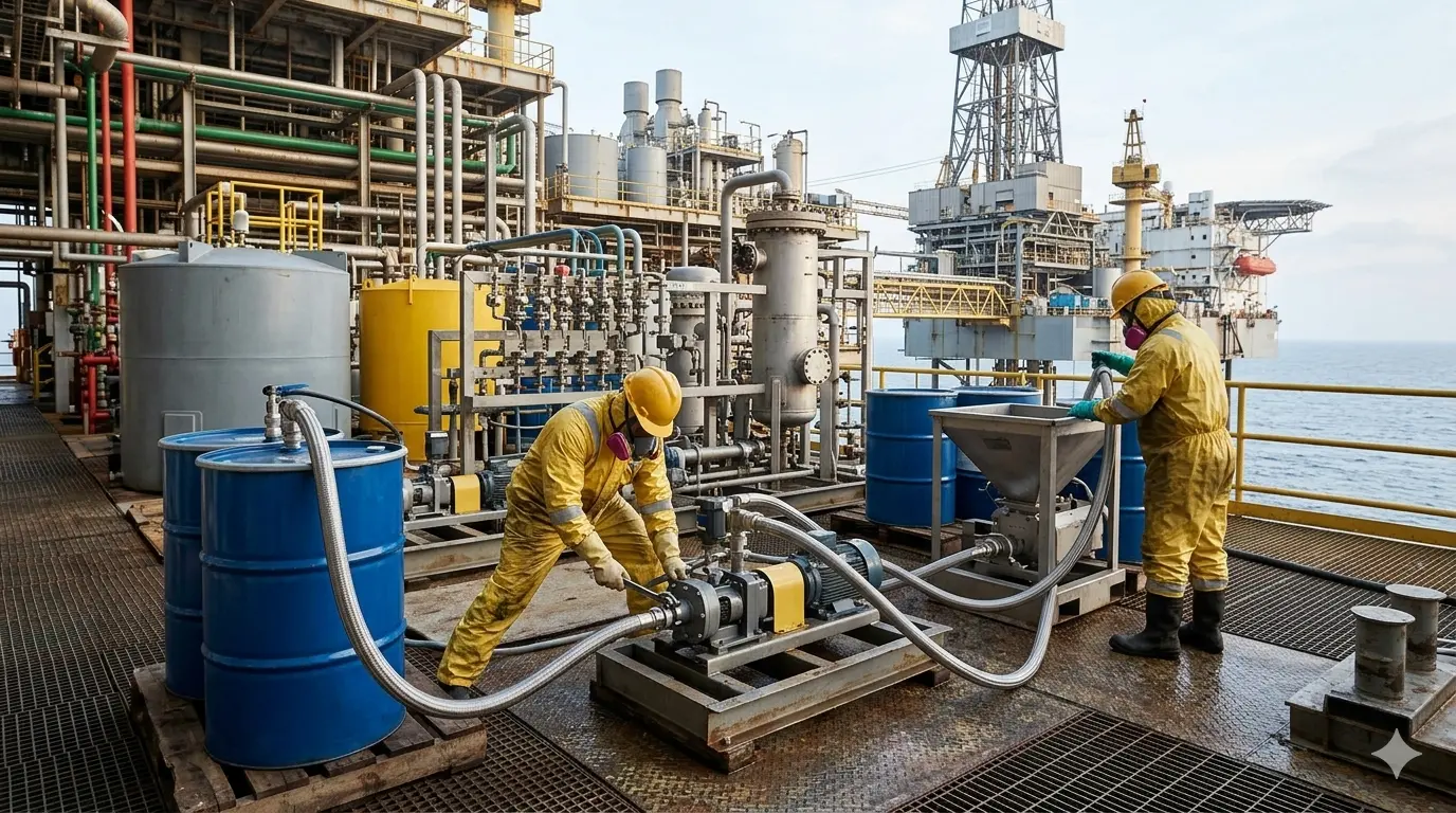 The Oilfield Chemicals segment covers the development, formulation, supply, and application of chemical products used in drilling, production, stimulation, and maintenance operations within oil and gas wells.